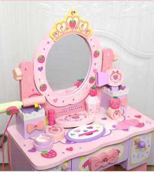 360Home Rosa Erdbeer Krone Kinderschminktisch Kinderfrisiertisch